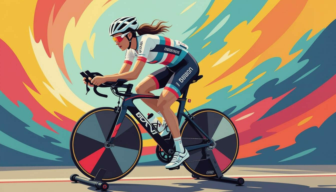 Illuatration woman indoor trainer